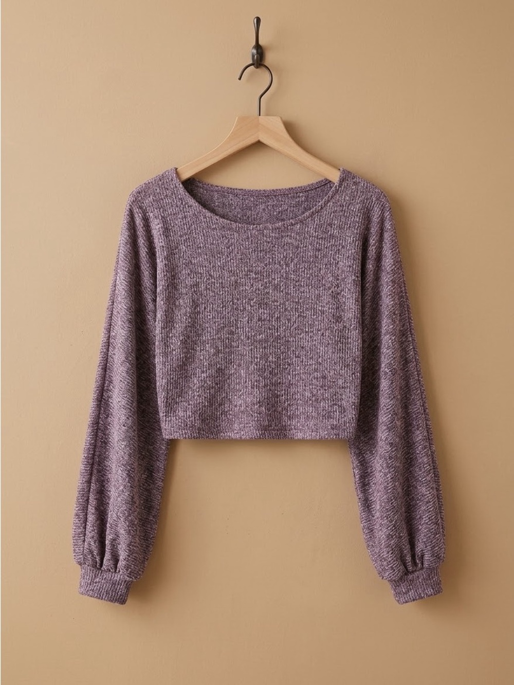 SHEIN Purple Cropped Sweater